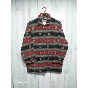 Chico's Cabin Denezli Jacket Size 1 Medium Multi Stripe Westetn Woven